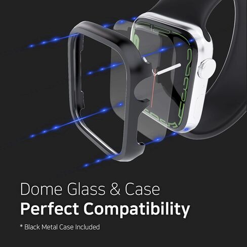 Whitestone Dome Glass 41mm Tempered Glass Screen Protector [Liquid Dispersion Tech] With Metal Case for Apple Watch 7& 8 (41mm) - Two Pack in Kuwait