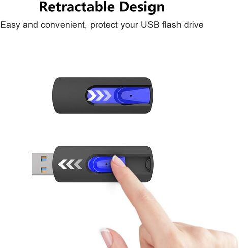 JUANWE 256GB USB Drive, Thumb Drive USB 3.0 Flash Drive USB Storage Flash Drive 256 GB, Retractable Slide Jump Drive for Expand Capacity & Data Storage in Kuwait