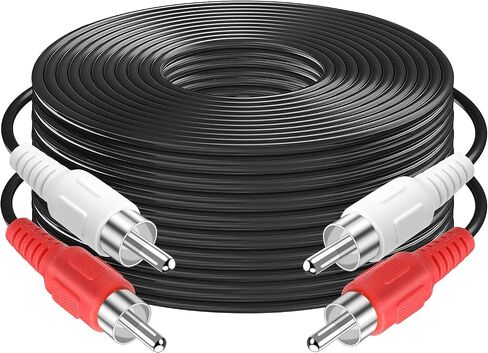 RCA Cables, 2RCA Male to 2RCA Male Stereo Audio Subwoofer Cable Dual Shielded RCA Cord for Home Theater, HDTV, Amplifier, Hi-Fi Systems, Speakers (6 Feet) in Kuwait