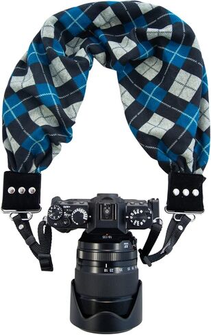 Capturing Couture Scarf Camera Strap with Hidden Pocket - Zipper Pocket Size: 6.5" Opening x 4" Deep, Stretch Material in Kuwait