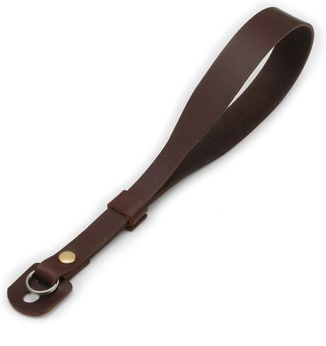 حزام كاميرا من الجلد المحبب بالكامل من Ruth&Boaz، حزام معصم الكاميرا، حزام كاميرا فاخر (بني) in Kuwait