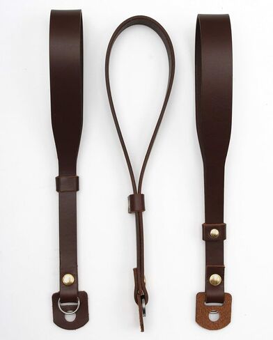 حزام كاميرا من الجلد المحبب بالكامل من Ruth&Boaz، حزام معصم الكاميرا، حزام كاميرا فاخر (بني) in Kuwait