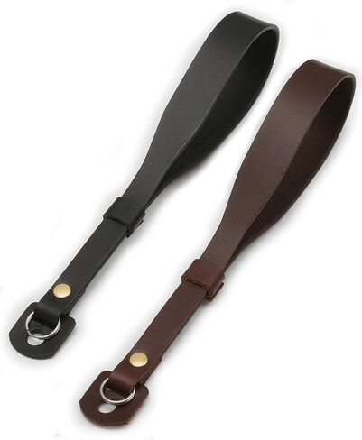 حزام كاميرا من الجلد المحبب بالكامل من Ruth&Boaz، حزام معصم الكاميرا، حزام كاميرا فاخر (بني) in Kuwait