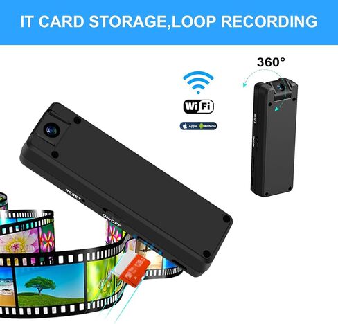 كاميرا الجسم الصغيرة lopofly، كاميرا محمولة مخفية بالقلم اللاسلكي 128 جيجا، كاميرا صغيرة، كاميرا مراقبة منزلية بدقة 1080 بكسل عالية الدقة للرؤية الليلية، أصغر كاميرا مع كشف الحركة، زاوية واسعة تدور 180 درجة in Kuwait