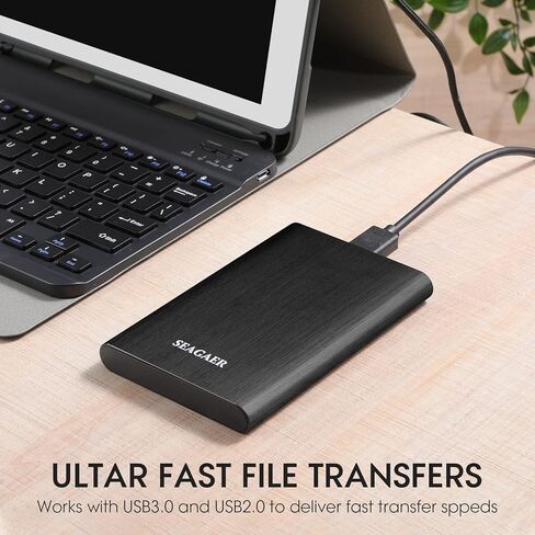 Intertest 500GB Portable External Hard Drive USB3.0 Ultra Slim 2.5" HDD for PC, Mac, Laptop, Chromebook, Xbox One, Xbox 360, PS4 (Black) in Kuwait