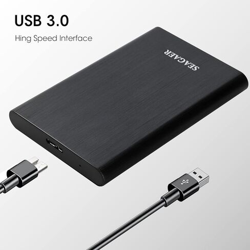 Intertest 500GB Portable External Hard Drive USB3.0 Ultra Slim 2.5" HDD for PC, Mac, Laptop, Chromebook, Xbox One, Xbox 360, PS4 (Black) in Kuwait