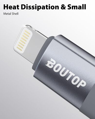 BOUTOP [MFi Certified] 36W USB C to Lightning Adapter 2 Pack | PD Fast Charging Adapter with Anti-loss Silicone Ring; Converts USB-C Cable to Lightning for IPhone IPad MFi Certified 36W in Kuwait