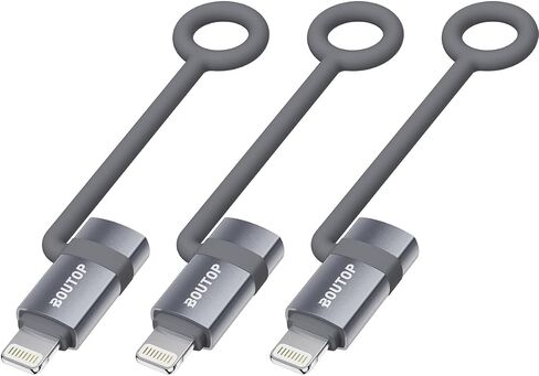 BOUTOP [MFi Certified] 36W USB C to Lightning Adapter 2 Pack | PD Fast Charging Adapter with Anti-loss Silicone Ring; Converts USB-C Cable to Lightning for IPhone IPad MFi Certified 36W in Kuwait