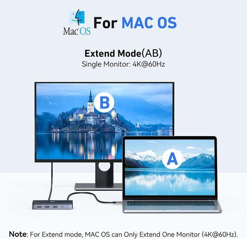 قاعدة شحن مزدوجة USB C بمنفذ عرض مزدوج 4K@60hz، محول متعدد المنافذ مع 2 DP، 4 USB، جيجابت ايثرنت ومنفذ PD 100 واط، لديل/لينوفو/اتش بي/سيرفس/ماك بوك (مع كيبل USB C بطول 3.3 قدم) in Kuwait