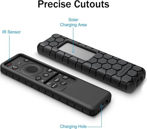 Fintie Protective Case for Samsung Smart Solar Cell Remote Control 2023 TM2360E / TM2361E BN59-01432A BN59-01432J, Light Weight Kids-Friendly Anti Slip Shockproof Silicone Cover (Black) in Saudi Arabia