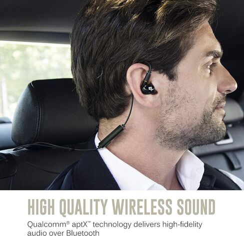 كابل محول MEE audio BTX2 Bluetooth MMCX اللاسلكي مع aptX وaptX زمن استجابة منخفض، ميكروفون وجهاز تحكم عن بعد، بلوتوث 5.0، مقاومة العرق IPX5، أسود (BTX2-BK) in Kuwait