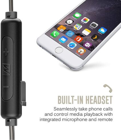 كابل محول MEE audio BTX2 Bluetooth MMCX اللاسلكي مع aptX وaptX زمن استجابة منخفض، ميكروفون وجهاز تحكم عن بعد، بلوتوث 5.0، مقاومة العرق IPX5، أسود (BTX2-BK) in Kuwait