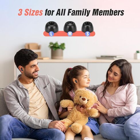 ABAZAR Memory Foam Tips for Bose QuietComfort Earbuds II, No Silicone Eartips Pain, Anti-Slip Replacement Ear Tips, Fit in The Charging Case, Reducing Noise Tips, 3 Pairs (Mixed Sizes S/M/L, Black) in Kuwait