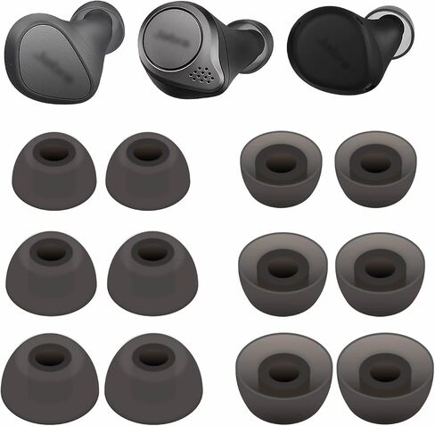 6 Pairs Elite 3 / Elite 7 Active/Elite 75T Ear Tips Buds Gel, Replacement Soft Flexible Silicone Eartips Skin Accessories Compatible with Jabra Elite 65T / Elite 7 Pro/Elite 4 Active - S/M/L White in Kuwait