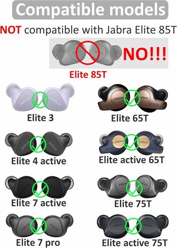 6 Pairs Elite 3 / Elite 7 Active/Elite 75T Ear Tips Buds Gel, Replacement Soft Flexible Silicone Eartips Skin Accessories Compatible with Jabra Elite 65T / Elite 7 Pro/Elite 4 Active - S/M/L White in Kuwait