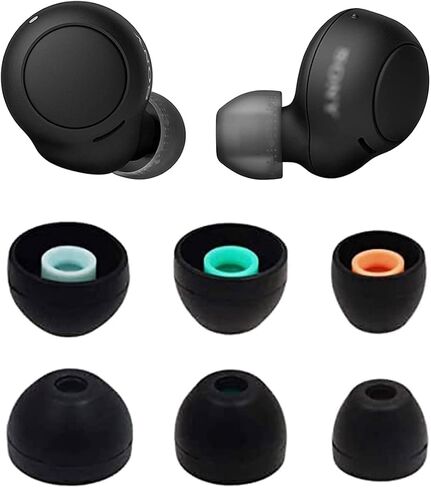 أطراف أذن ALXCD متوافقة مع سماعات أذن Sony WI-XB400 WF-C500، S/M/L 3 أزواج من رؤوس الأذن المصنوعة من السيليكون الناعم، متوافقة مع Sony WI-XB400 WF-C500، SML أبيض in Kuwait