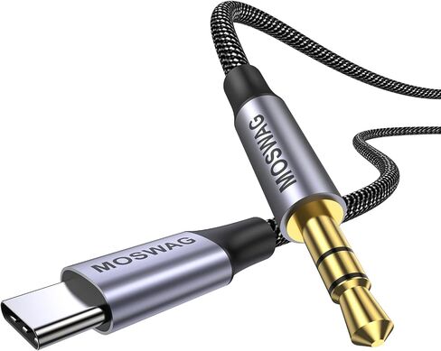MOSWAG USB C to 3.5mm Audio Aux Jack Cable 6.6FT/2M,Type C to 3.5mm Headphone Stereo Cord Compatible with S20 Ultra S20+ Note 10 20,Google Pixel 4/5 XL,OnePlus 7Pro 8Pro,Moto Z and Galaxy Note 10 in Saudi Arabia