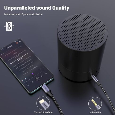 MOSWAG USB C to 3.5mm Audio Aux Jack Cable 6.6FT/2M,Type C to 3.5mm Headphone Stereo Cord Compatible with S20 Ultra S20+ Note 10 20,Google Pixel 4/5 XL,OnePlus 7Pro 8Pro,Moto Z and Galaxy Note 10 in Saudi Arabia
