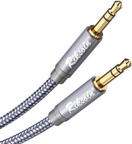 Aux Cord-3.5mm Male to Male Auxiliary Audio Cable [Shielded,Hi-Fi] 3 Pack Audiophile Aux Cable Nylon Braided for 3.5mm Headphone Jack,Car,Echo,Speaker,Android,Home Stereos,Mp3（2ft+4ft+10ft,Grey） in Kuwait