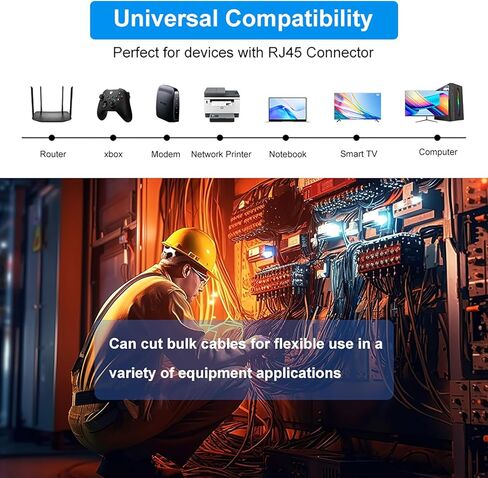 Cat7 Ethernet Cable 500ft Bulk: Pure Copper Outdoor Easy Pull Cat 7 Cord - CMR Direct Burial in Wall - Triple Shielded POE Ethernet Wire, 10G 1000Mhz Roll Spool in Kuwait