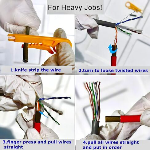 LIUJINCAN Network Cable Untwist Tool, Engineer Wire Straightener for CAT5/CAT6/CAT7 and Telephone Wires Pair Separator Tools (Red, CAT5/6/7 Dual Headed) in Saudi Arabia