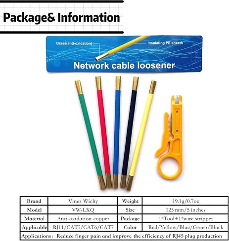 LIUJINCAN Network Cable Untwist Tool, Engineer Wire Straightener for CAT5/CAT6/CAT7 and Telephone Wires Pair Separator Tools (Red, CAT5/6/7 Dual Headed) in Saudi Arabia