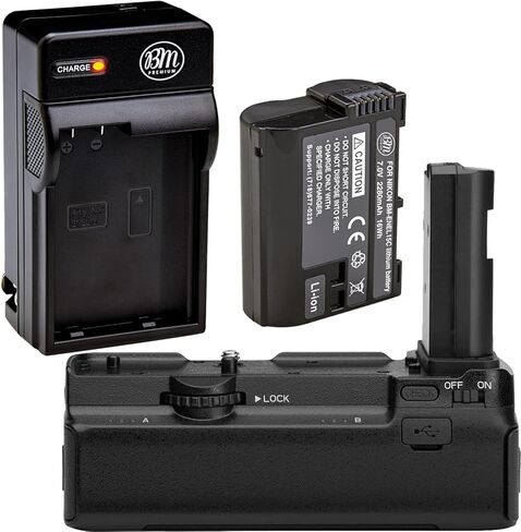 BM Premium Battery Grip Kit for Nikon Z5, Z6, Z6 II, Z7, Z7 II Cameras- Includes MB-N10 Battery Grip Replacement + Qty 1 EN-EL15C Battery + Battery Charger in Saudi Arabia
