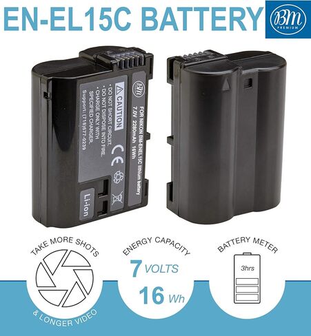 BM Premium Battery Grip Kit for Nikon Z5, Z6, Z6 II, Z7, Z7 II Cameras- Includes MB-N10 Battery Grip Replacement + Qty 1 EN-EL15C Battery + Battery Charger in Saudi Arabia