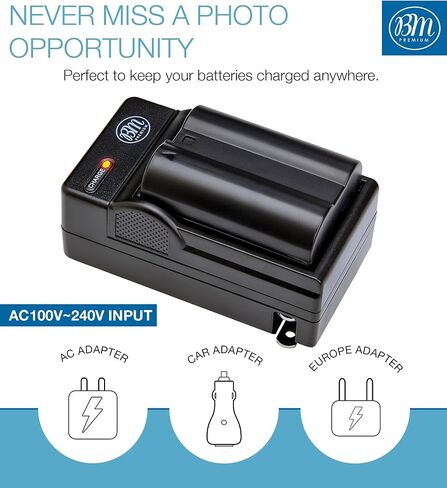 BM Premium Battery Grip Kit for Nikon Z5, Z6, Z6 II, Z7, Z7 II Cameras- Includes MB-N10 Battery Grip Replacement + Qty 1 EN-EL15C Battery + Battery Charger in Saudi Arabia
