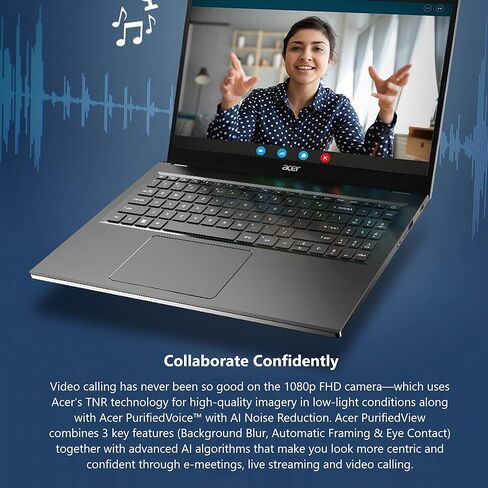 لاب توب أيسر أسباير 5 15 سليم | 15.6 بوصة FHD (1920 × 1080) IPS | Core i7-1355U | Intel Iris Xe Graphics | 16 جيجابايت LPDDR5 | 512 جيجابايت Gen 4 SSD | Wi-Fi 6E | USB4/Thunderbolt 4 | لوحة مفاتيح بإضاءة خلفية | A515-58M-7570، رمادي in Kuwait