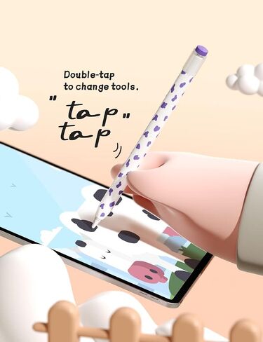 ELETIUO Cow Print Silicone Case for Apple Pencil 2nd Generaion Cover,Protective Skin Grip Sleeve with Cap Accessories Compatible for iPad Pro 11 12.9 inch,Black+Pink in Kuwait