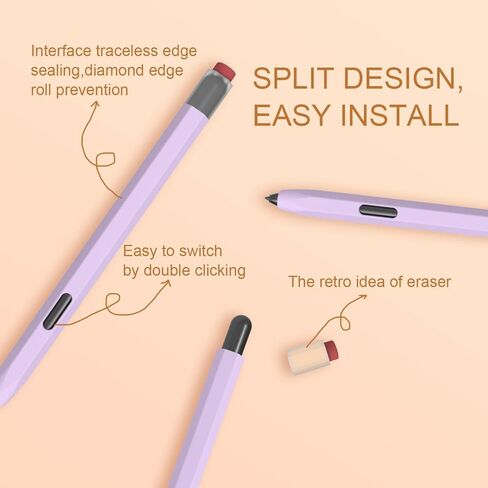 جراب LOVE MEI لهاتف Samsung Galaxy Tab S7/S7+/S7 FE/S8/S8 Ultra/S9/S9+/S9 Ultra S، جراب واقٍ من السيليكون الكلاسيكي غير قابل للانزلاق لهاتف S7/S8+/S9 Ultra S Pen( أرجواني) in Kuwait