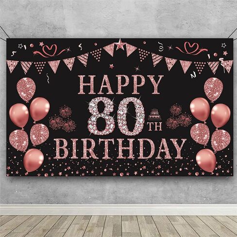 Trgowaul 40th Birthday Decorations Banner for Women, Rose Gold 40 and Fabulous Decorations Backdrop Party Supplies, Photography Background 5.9 X 3.6 Fts in Kuwait