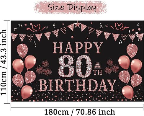 Trgowaul 40th Birthday Decorations Banner for Women, Rose Gold 40 and Fabulous Decorations Backdrop Party Supplies, Photography Background 5.9 X 3.6 Fts in Kuwait