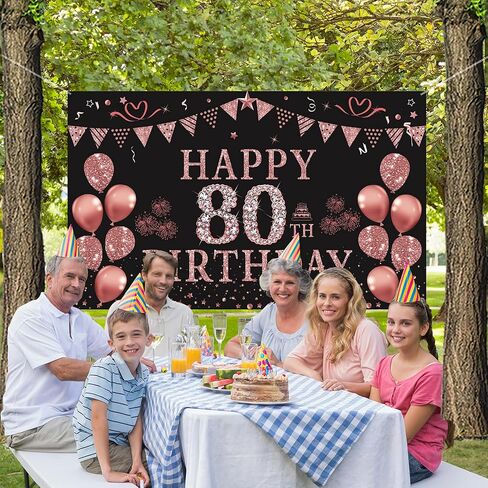 Trgowaul 40th Birthday Decorations Banner for Women, Rose Gold 40 and Fabulous Decorations Backdrop Party Supplies, Photography Background 5.9 X 3.6 Fts in Kuwait