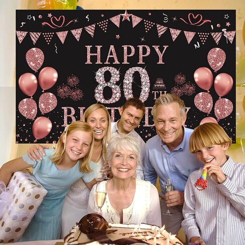 Trgowaul 40th Birthday Decorations Banner for Women, Rose Gold 40 and Fabulous Decorations Backdrop Party Supplies, Photography Background 5.9 X 3.6 Fts in Kuwait