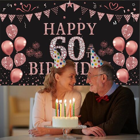 Trgowaul 40th Birthday Decorations Banner for Women, Rose Gold 40 and Fabulous Decorations Backdrop Party Supplies, Photography Background 5.9 X 3.6 Fts in Saudi Arabia