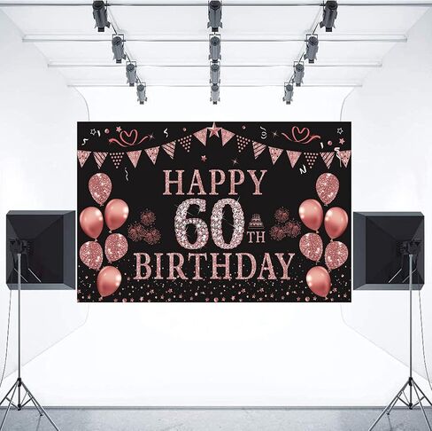 Trgowaul 40th Birthday Decorations Banner for Women, Rose Gold 40 and Fabulous Decorations Backdrop Party Supplies, Photography Background 5.9 X 3.6 Fts in Saudi Arabia