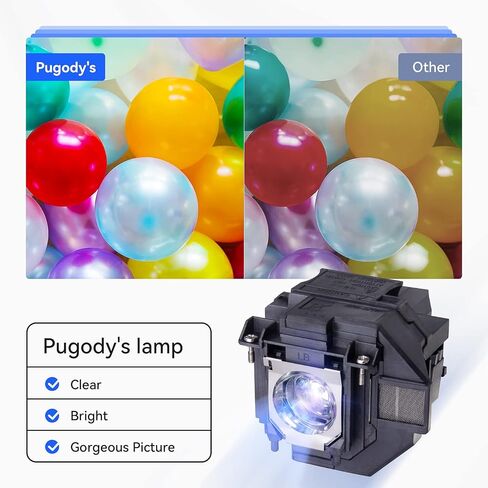 Pugody ELPLP97 استبدال مصباح ضوئي للسينما المنزلية Epson Powerlite 2250 1080 880 EX9240 EX3280 EX5280 E20 U50 EB-W01 W49 W51 X50 X06 982W 992F E01 E10 E20 FH06 FH52 EH-TW710 TW740 TW750 in Kuwait