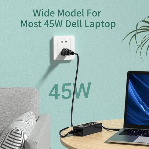 محول تيار متردد للكمبيوتر المحمول 45 وات بديل لشاحن Dell inspiron 15 5000 13 7000 Inspiron 7352 7359 7368 7370 7375 7378 7386 7390 5368 5551 5552 5555 5558 5559 7568 قابس سلك إمداد الطاقة in Kuwait