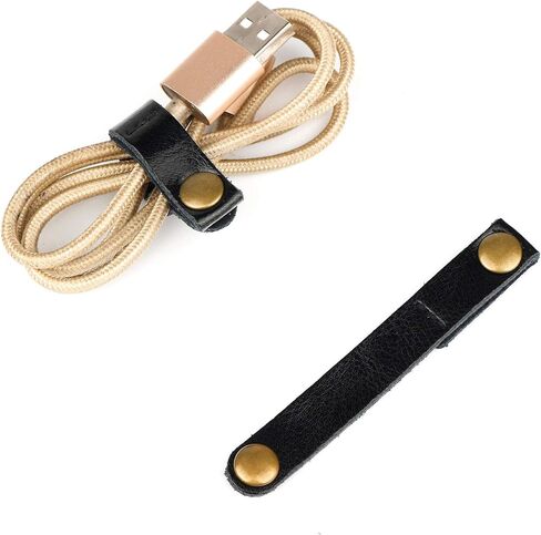 Gydandir Leather Cable Straps Cable Ties Cable Organizers Cord Management for Organizing USB Cable Headphone Wires, 2 Sizes 5 Colors in Kuwait