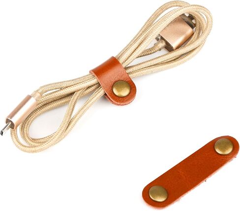 Gydandir Leather Cable Straps Cable Ties Cable Organizers Cord Management for Organizing USB Cable Headphone Wires, 2 Sizes 5 Colors in Kuwait