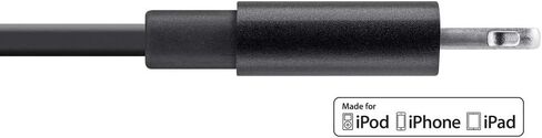 Monoprice Flat Apple MFi Certified Lightning to USB Type-A Charging Cable, 3 Feet, Black - Premium Series in Saudi Arabia