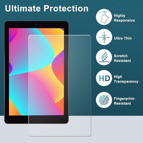 [2-Pack] DMLuna Screen Protector for TCL Tab 8 LE 8" Tablet (Model: 9137W) 2023 Release, (Not Fit TCL Tab 8 Model: 9038S), HD Tempered Glass Anti-Fingerprints Bubble-Free Easy Installation 9H Hardness in Kuwait