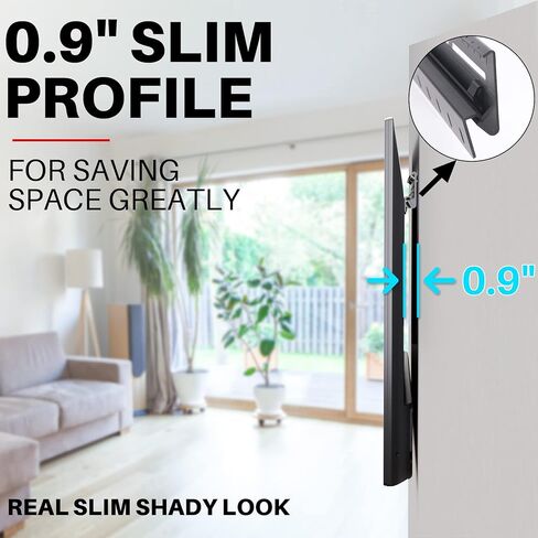 TV Wall Mount, Studless or Anchors Mount, Heavy Duty Aluminum Alloy TV Bracket Hanger for 32-75 inch All Brand Flat Screen TVs, Drywall No Stud, Easy Install with All Hardware Included in Kuwait