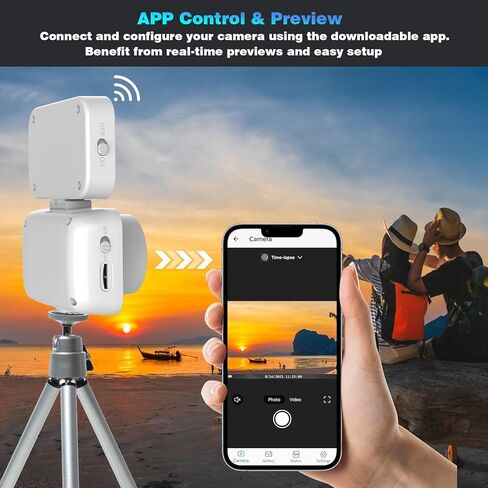 كاميرا Time Laspe 32 جيجابايت للتحكم في التطبيقات، واي فاي، صور 32 ميجابكسل 2.7K كاميرا فيديو بفاصل زمني للتركيز اليدوي، وضع الاستعداد 180 يومًا، عرض مباشر، ضوء تعبئة LED، تصوير متعدد لنمو زهرة النبات، البناء (أبيض) in Kuwait