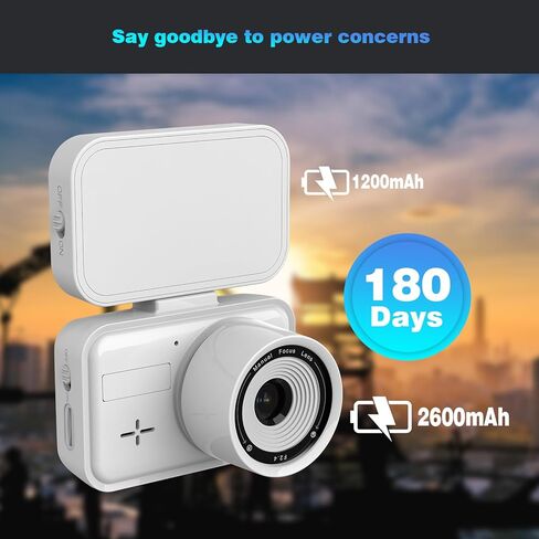 كاميرا Time Laspe 32 جيجابايت للتحكم في التطبيقات، واي فاي، صور 32 ميجابكسل 2.7K كاميرا فيديو بفاصل زمني للتركيز اليدوي، وضع الاستعداد 180 يومًا، عرض مباشر، ضوء تعبئة LED، تصوير متعدد لنمو زهرة النبات، البناء (أبيض) in Kuwait