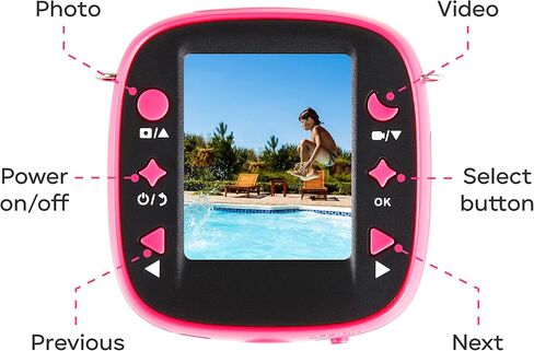 Vivitar Kids Tech - كاميرا الحركة النهائية للأطفال، كاميرا عمل رقمية مقاومة للماء للأطفال مع صور وفيديو بدقة 5 ميجابكسل، شاشة 2 بوصة، ميكروفون، حافظة مقاومة للماء باللون الأزرق in Kuwait