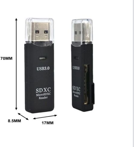 USB 3.0 2 in 1 HighSpeed Memory Card Reader Adapter for Micro SD SDXC TF T-Flash,for PC, Micro SD Card to USB Adapter for Camera Memory Card Reader, Wansurs Card Reader for Laptop in Saudi Arabia