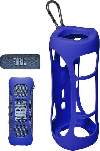 غطاء من السيليكون لمكبر صوت بلوتوث JBL Flip 6 المحمول من Alltravel، حل حماية كامل محمول، جلد مخصص مع مطابقة اللون والشكل (أسود) in Kuwait